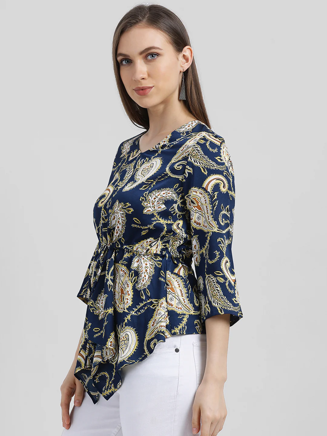 Blue Printed Kaftan Top - Image 2