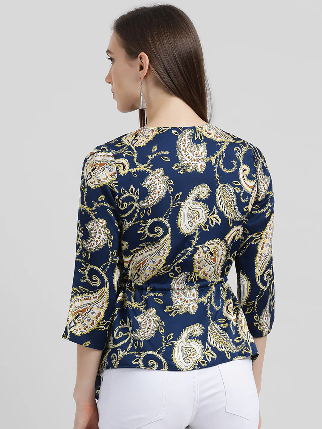 Blue Printed Kaftan Top - Image 4