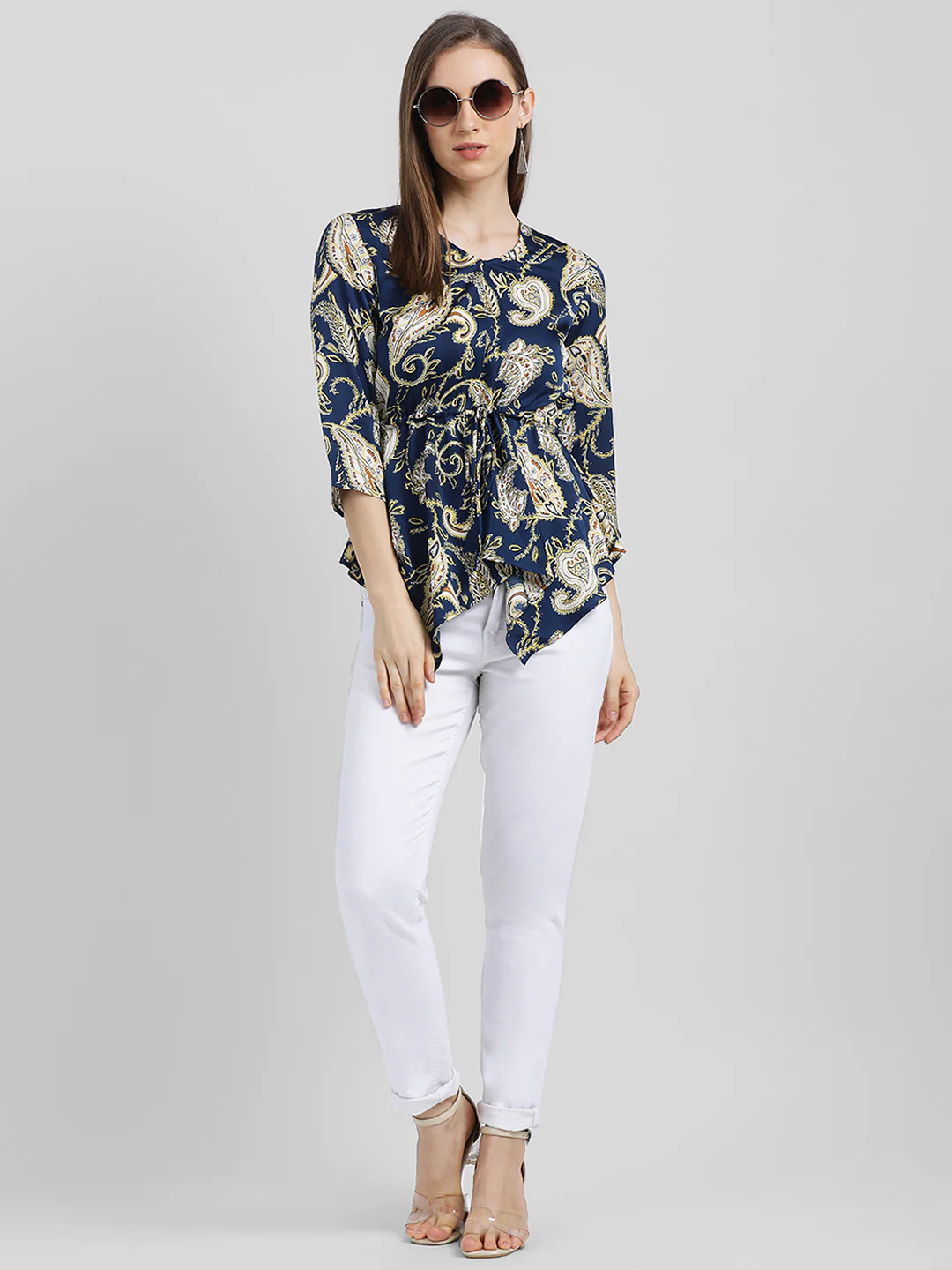 Blue Printed Kaftan Top - Image 5