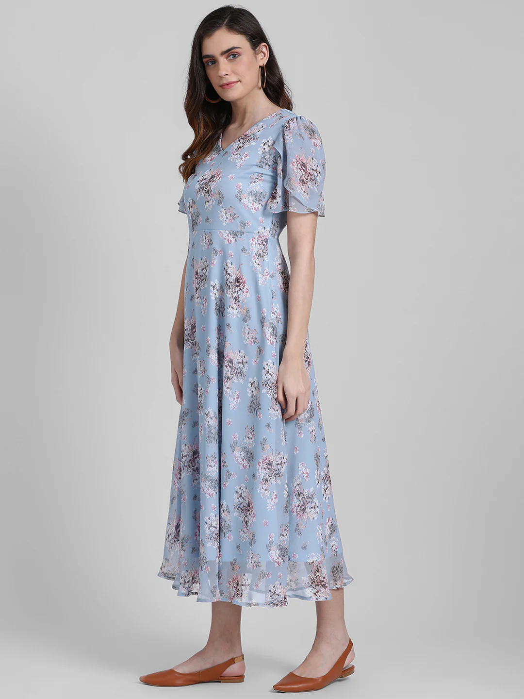 Blue Printed Maxi Dress - Image 2