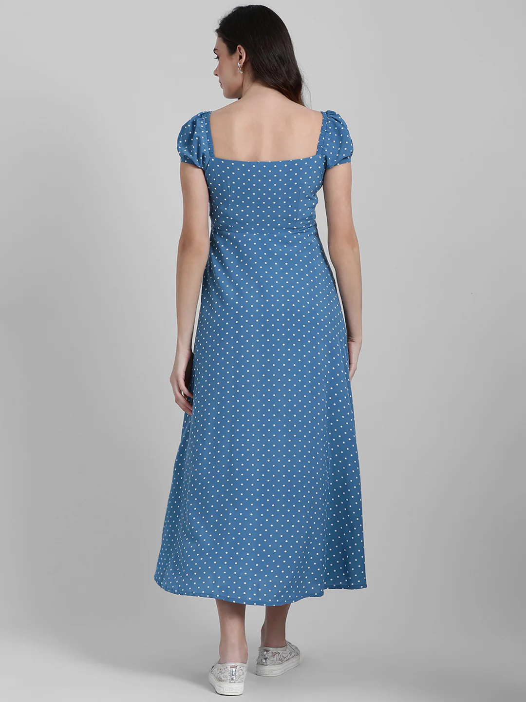 Blue Printed Maxi Dress - Image 2