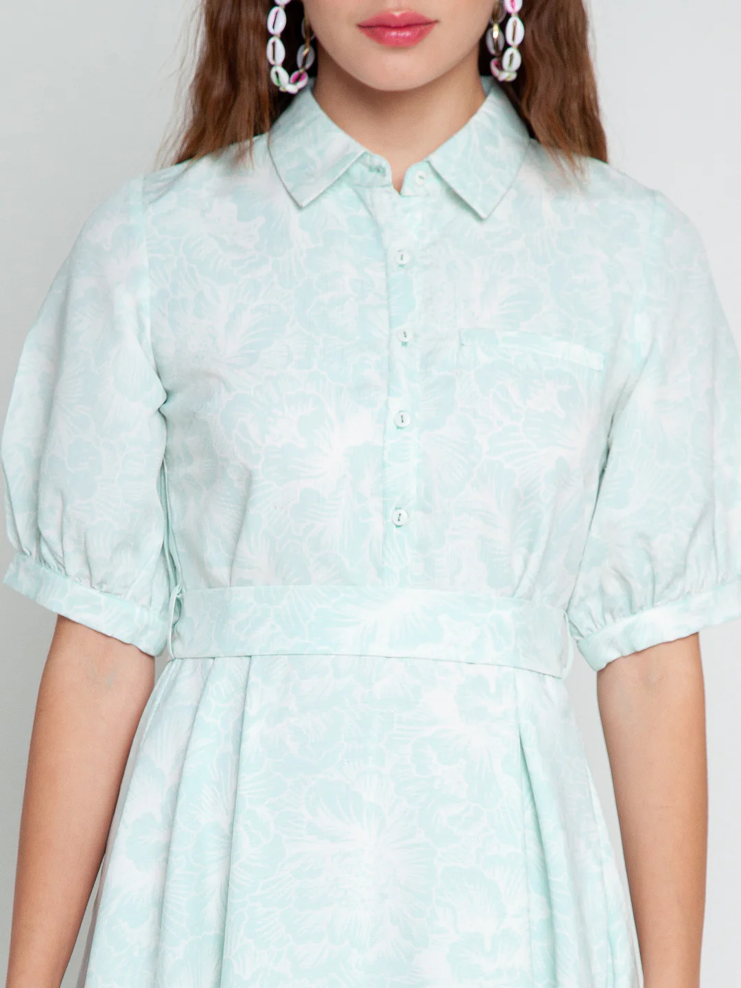 Blue Printed Midi Dress - Image 5