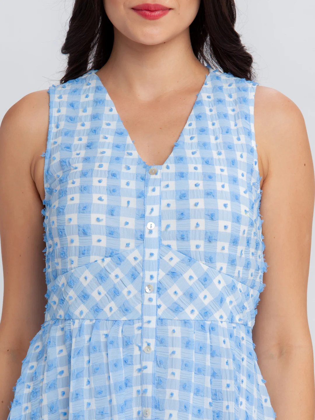 Blue Printed Midi Dress - Image 5