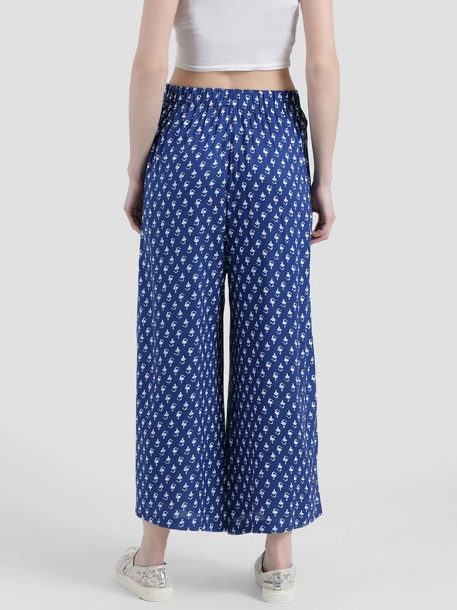 Blue Printed Palazzo - Image 4
