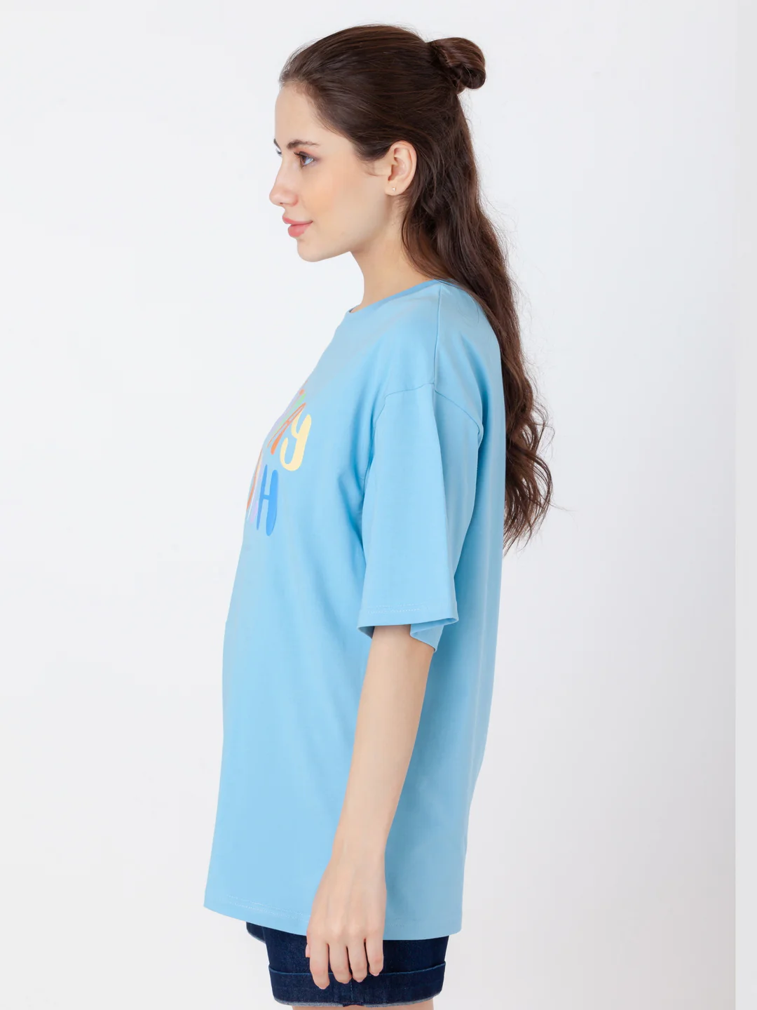 Blue Printed Regular T-Shirt - Image 3