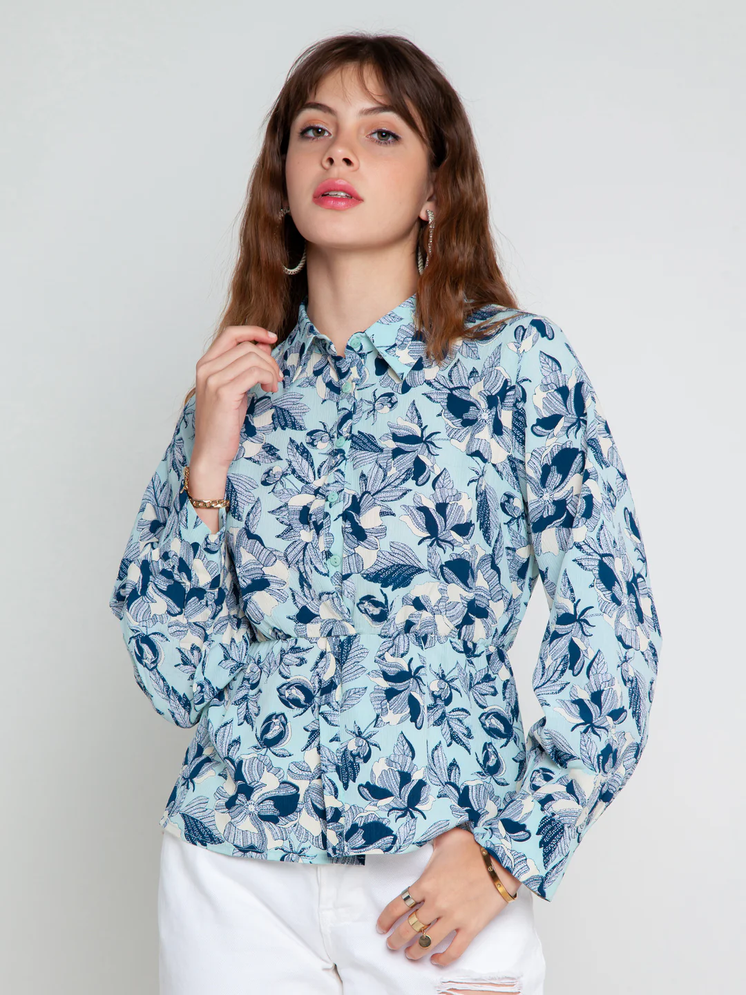 Blue Printed Shirt - Image 2