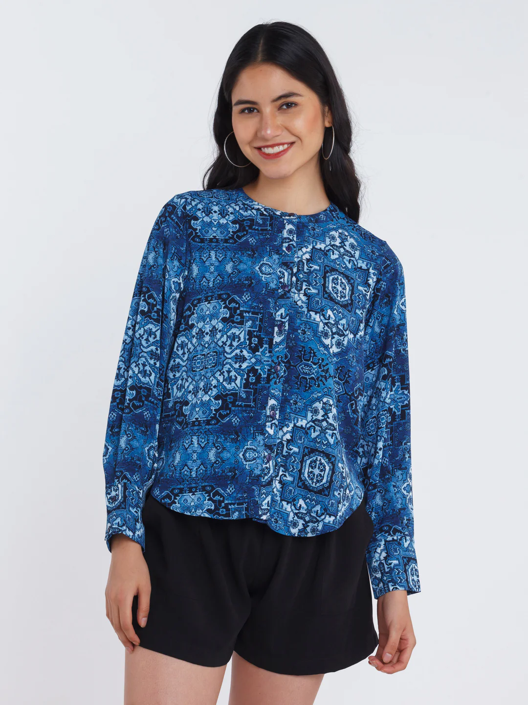 Blue Printed Shirt - Image 2