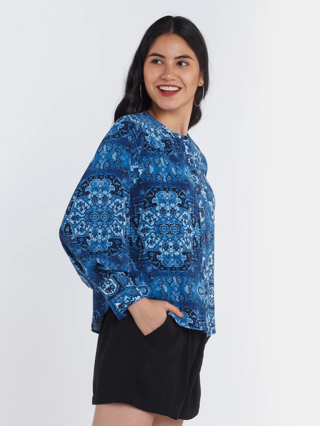 Blue Printed Shirt - Image 3