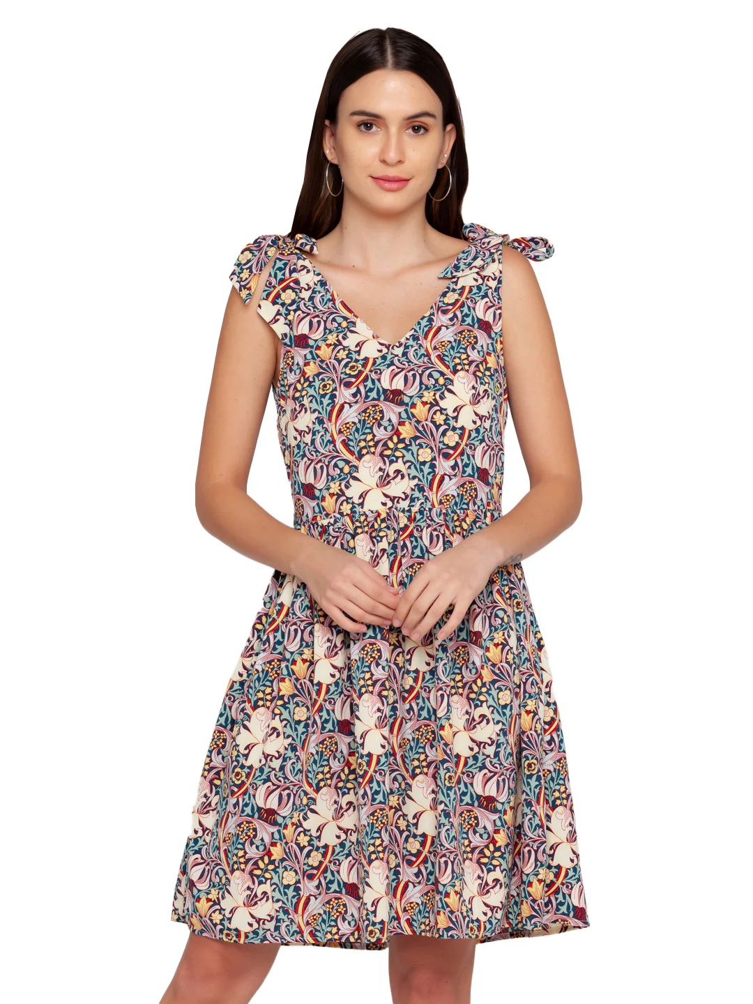 Blue Printed Short Dress - Image 3