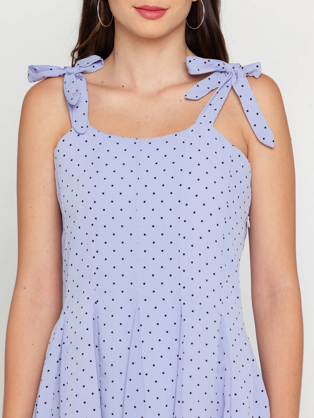Blue Printed Strappy Short Dress - Image 6