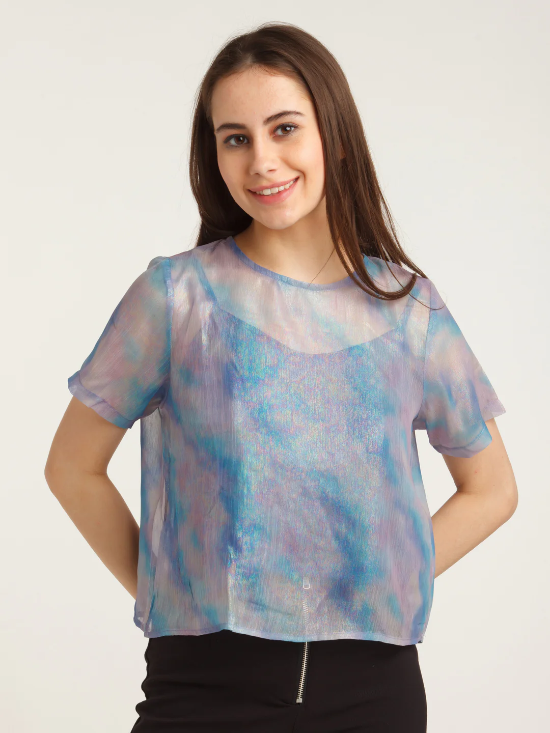 Blue Printed Top - Image 2