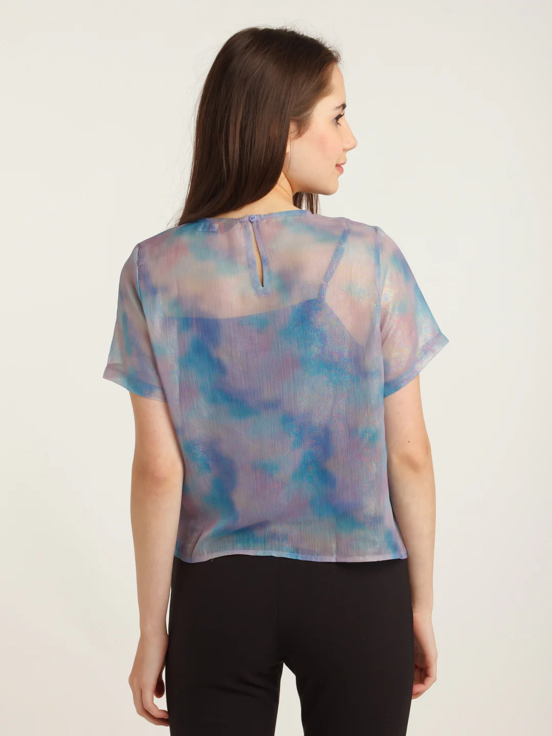 Blue Printed Top - Image 4