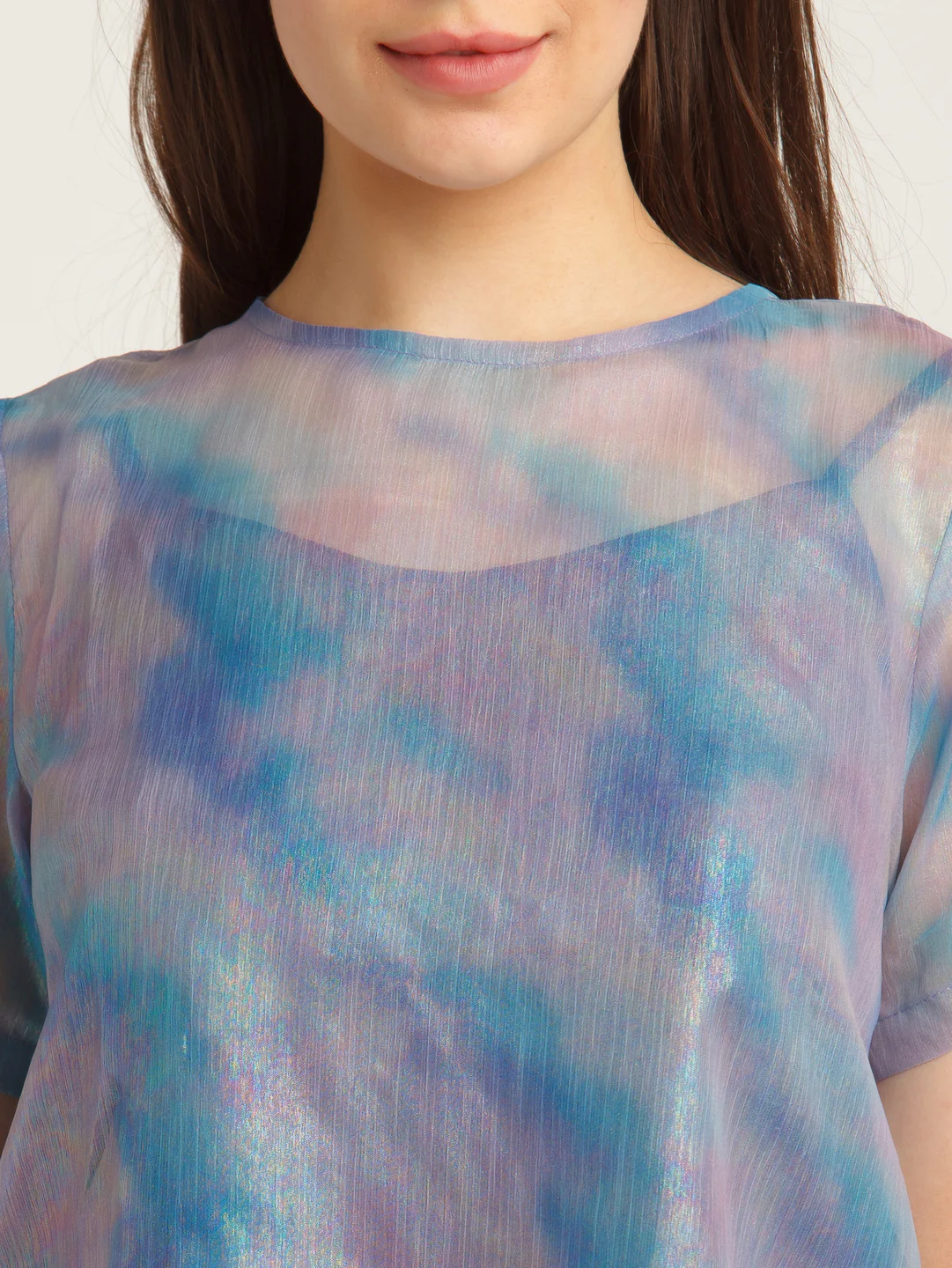 Blue Printed Top - Image 6