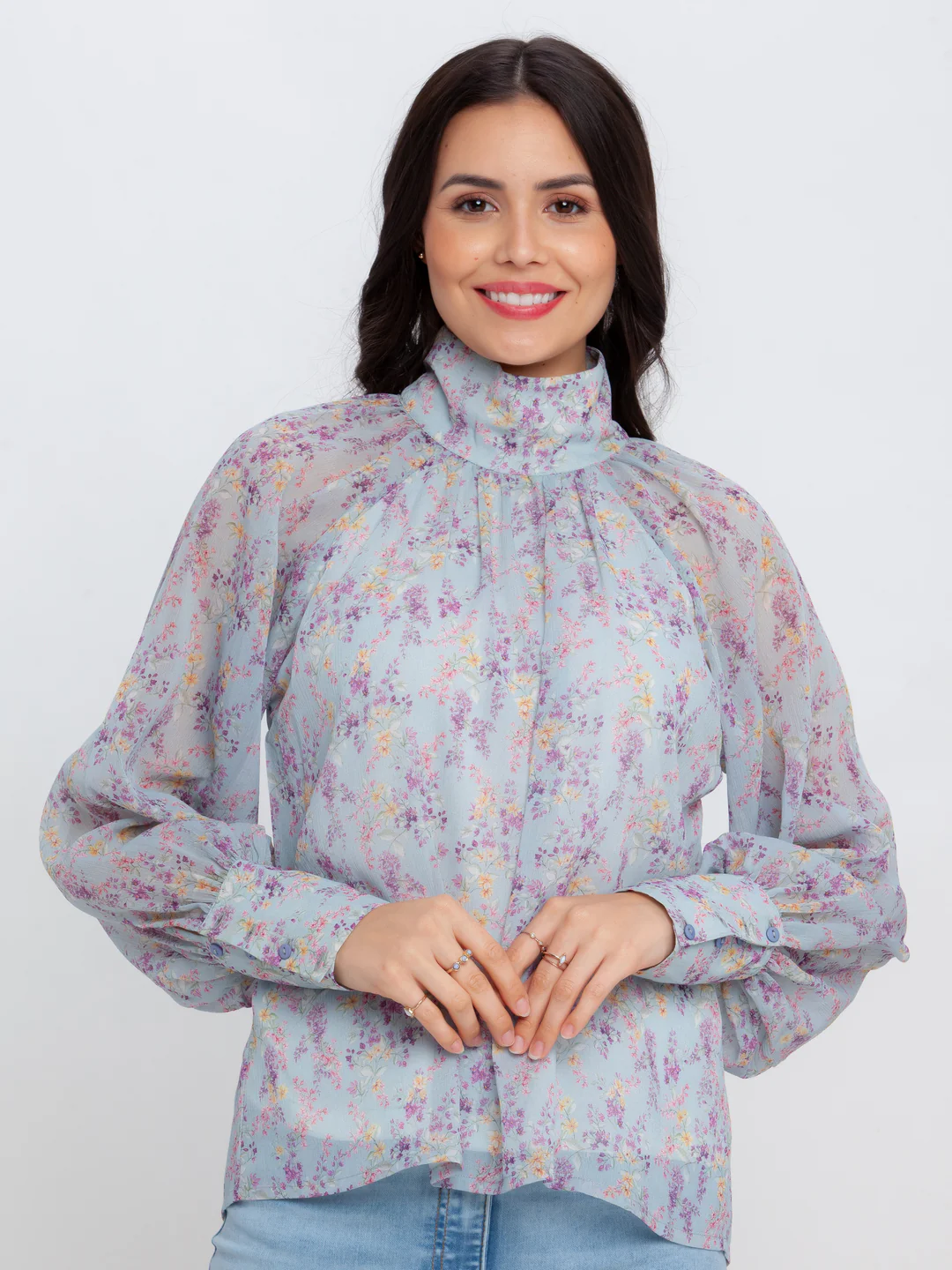 Blue Printed Top - Image 2