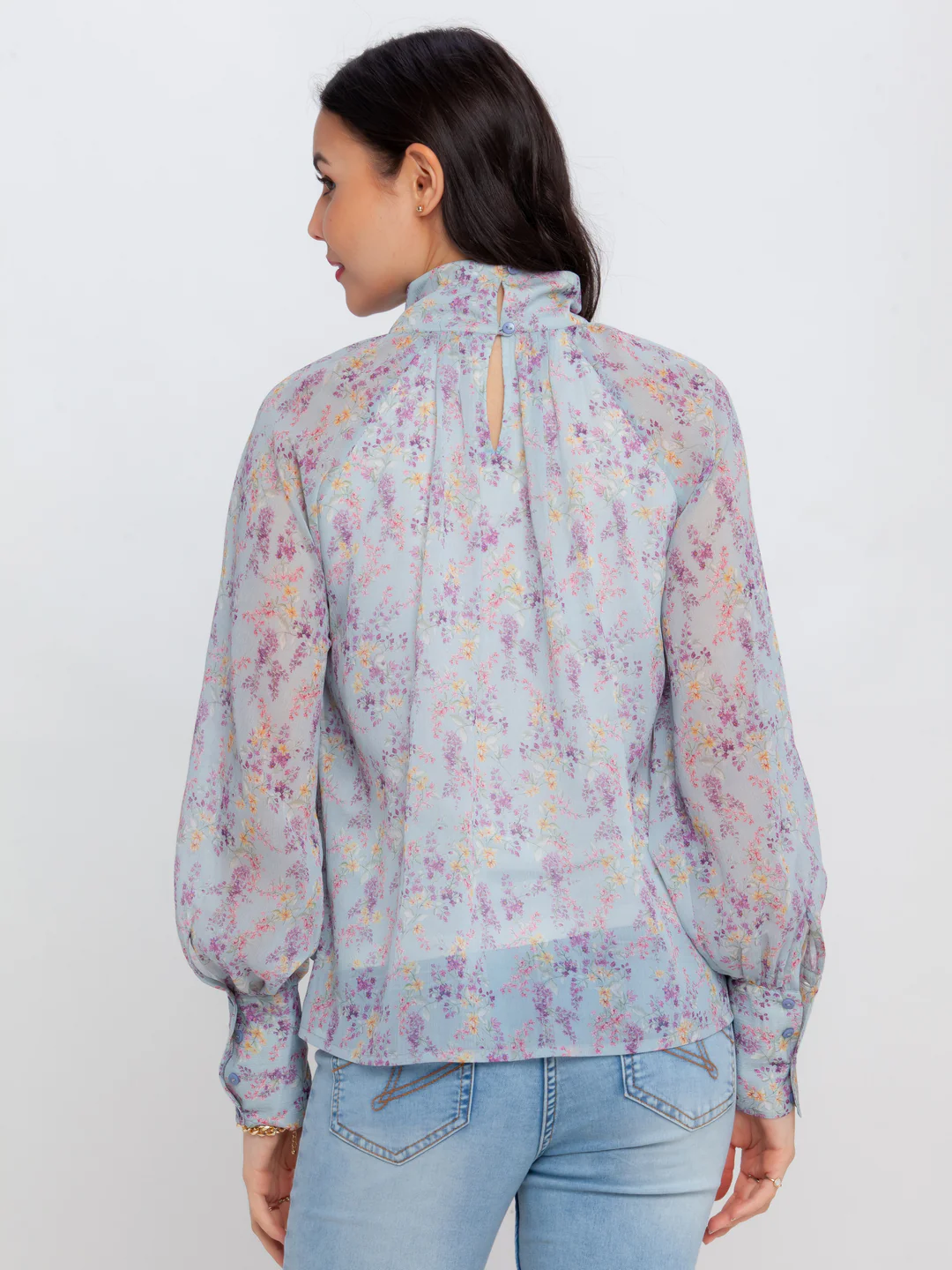 Blue Printed Top - Image 4