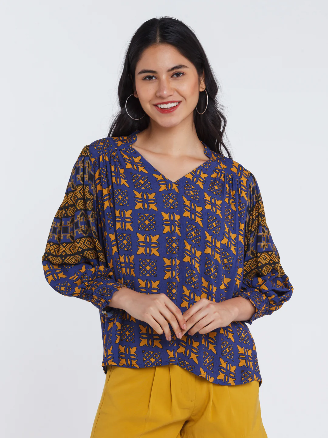 Blue Printed Top - Image 2