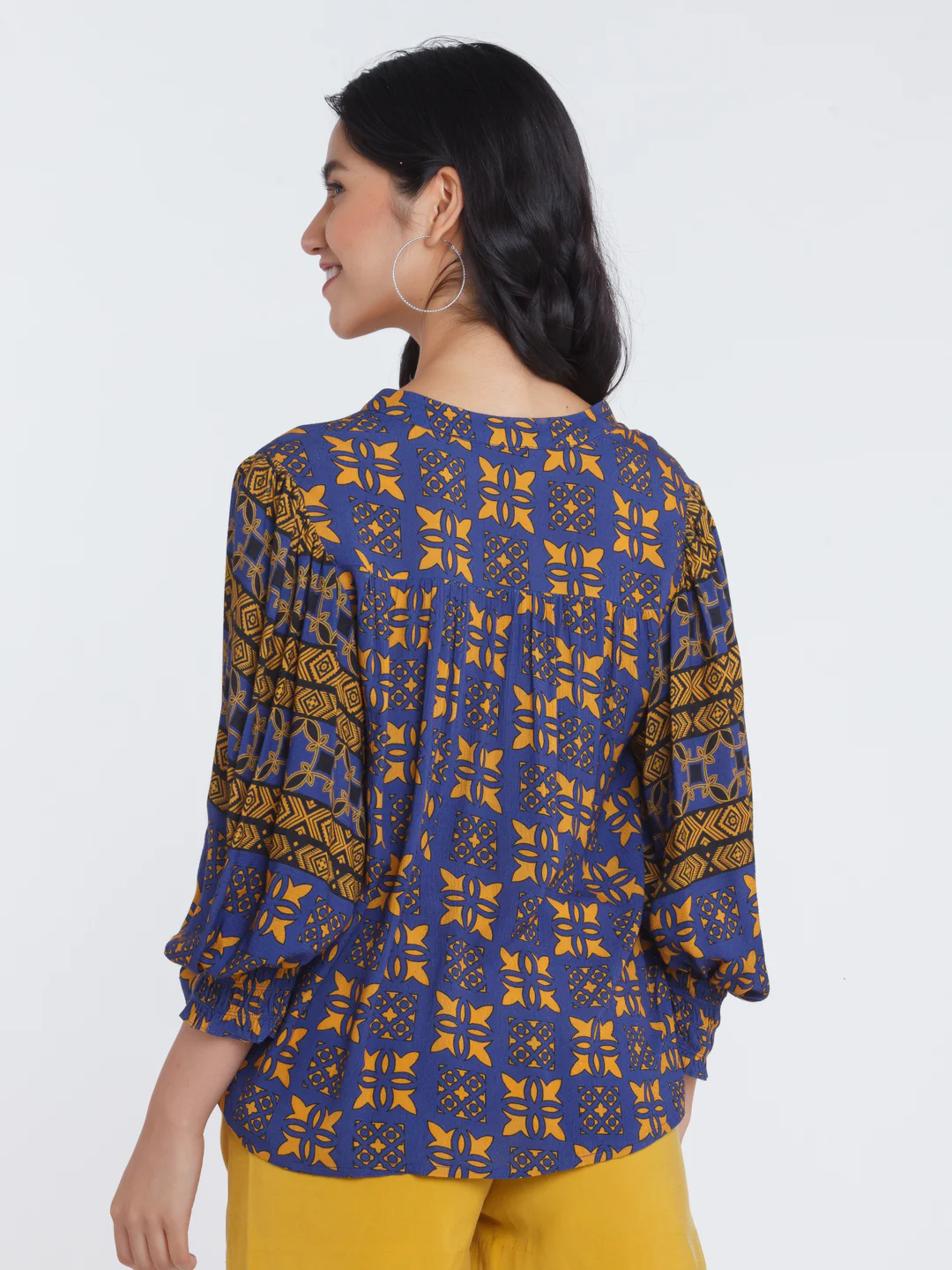 Blue Printed Top - Image 3