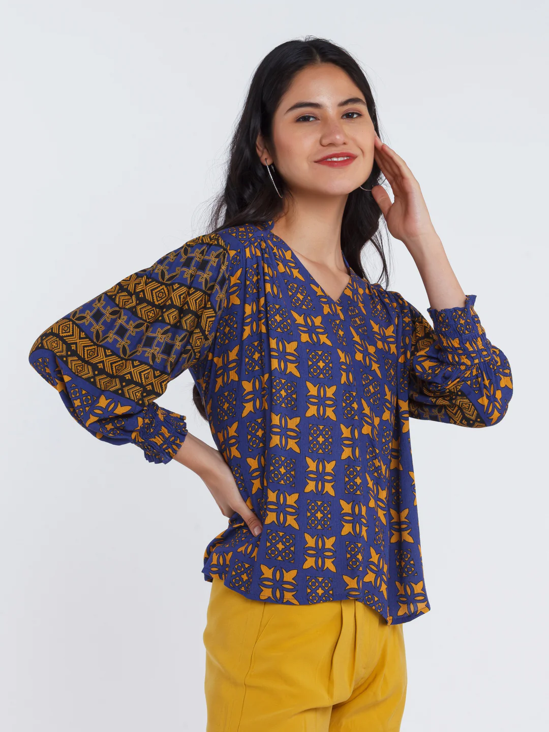Blue Printed Top - Image 6