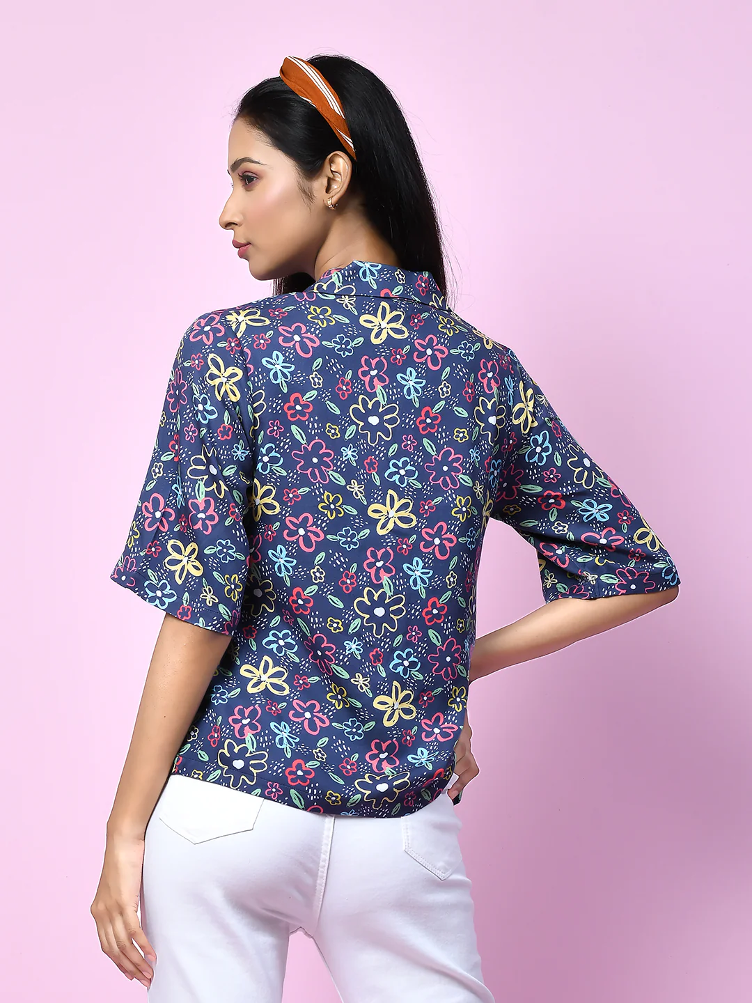 Blue Quirky Printed Regular Shirt - Image 4