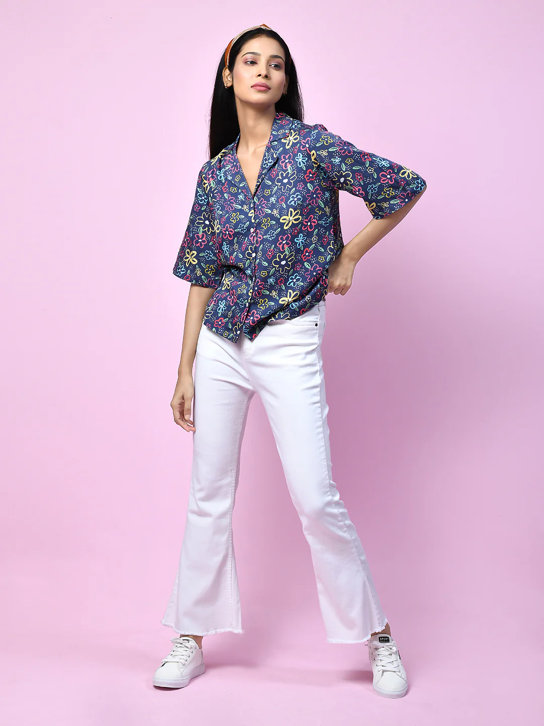 Blue Quirky Printed Regular Shirt - Image 5