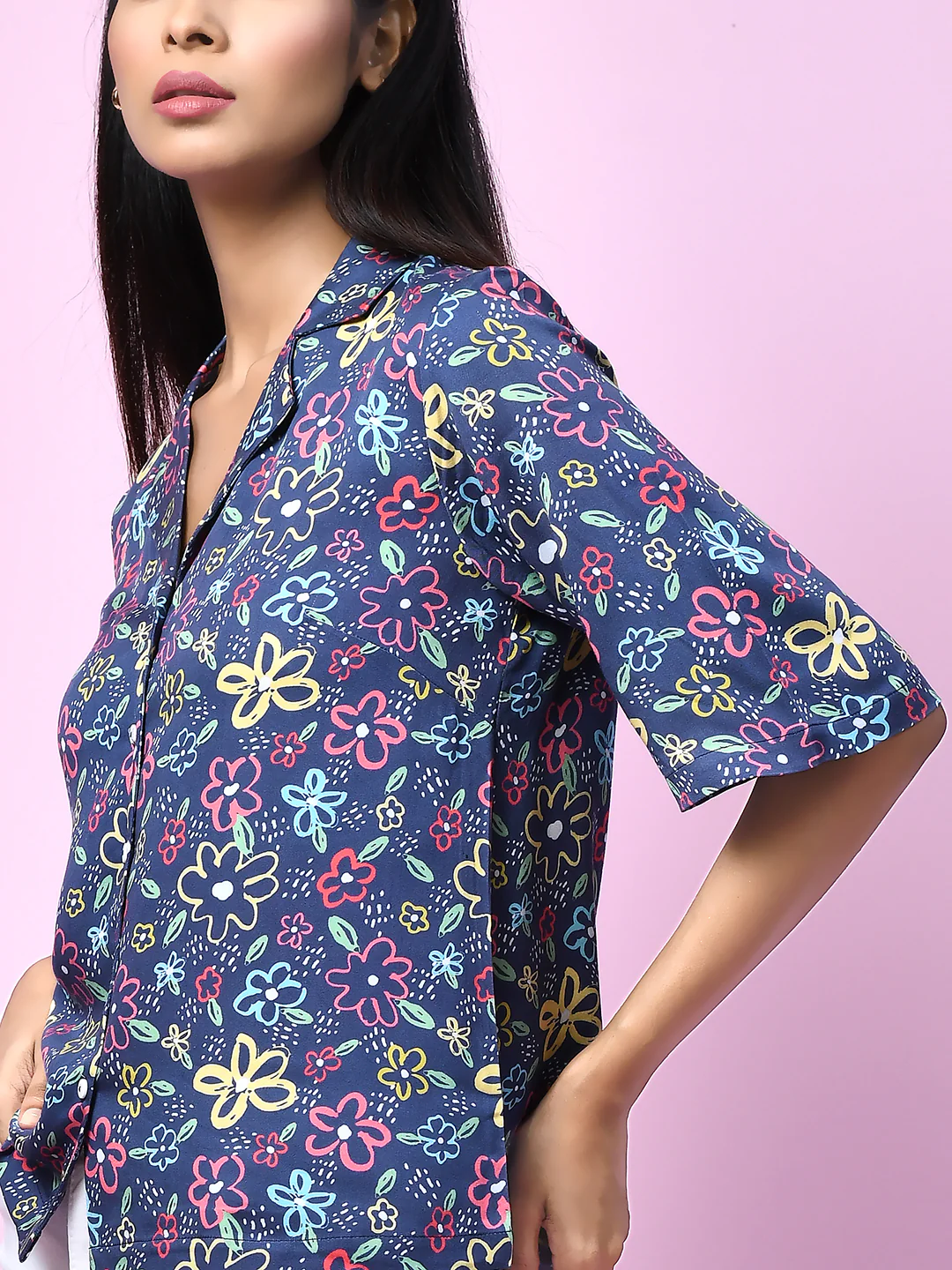 Blue Quirky Printed Regular Shirt - Image 6