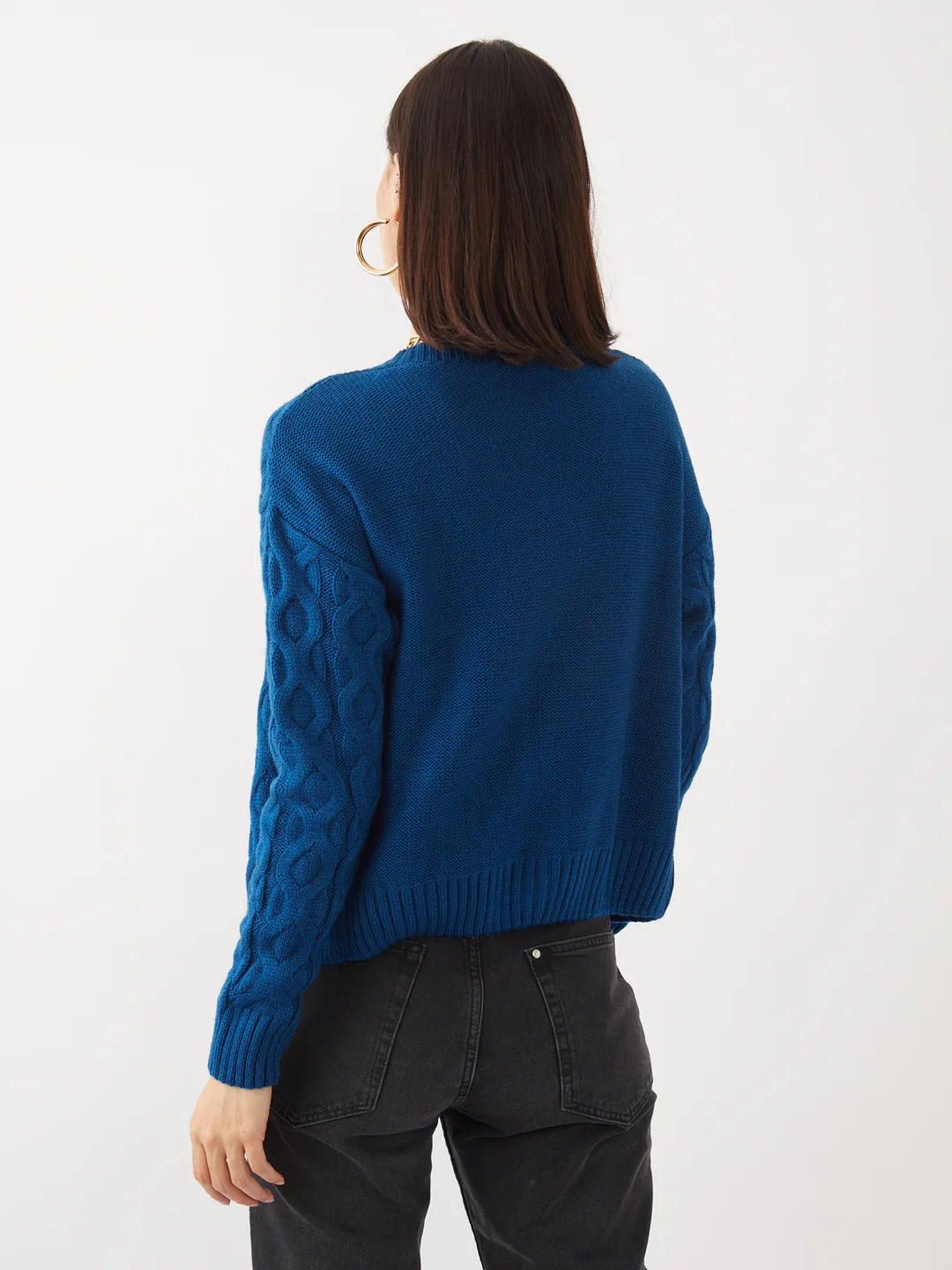 Blue Solid Crop Co-ords - Image 4