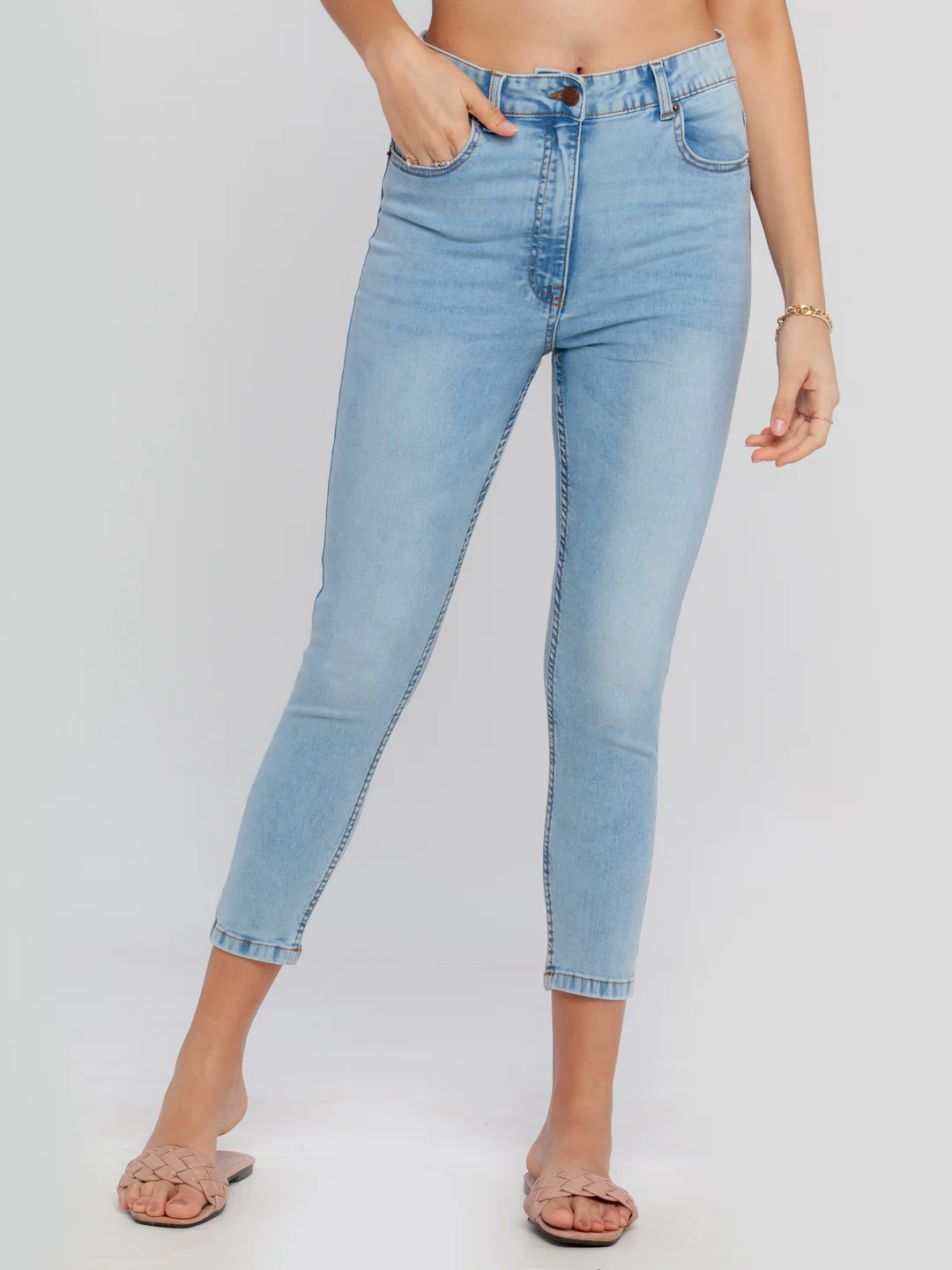 Blue Solid Jeans