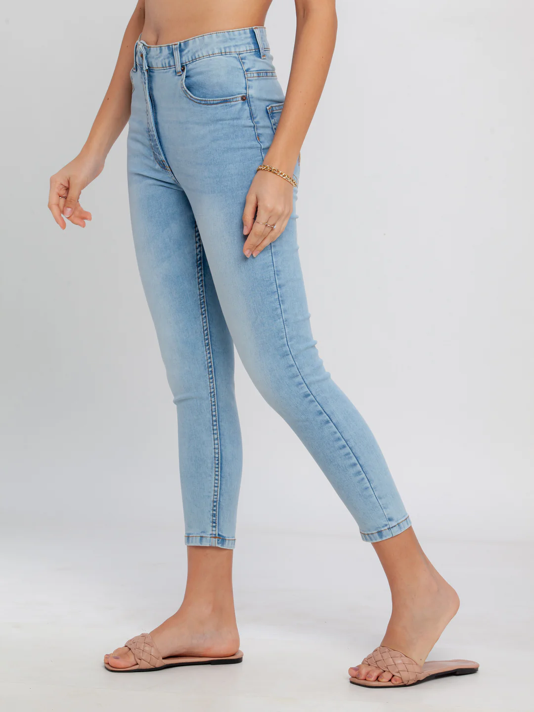 Blue Solid Jeans - Image 3