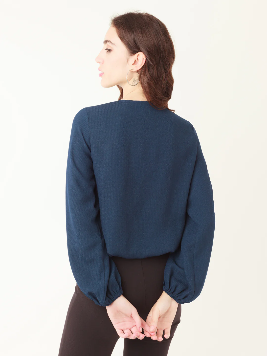 Blue Solid Regular Shirt - Image 4