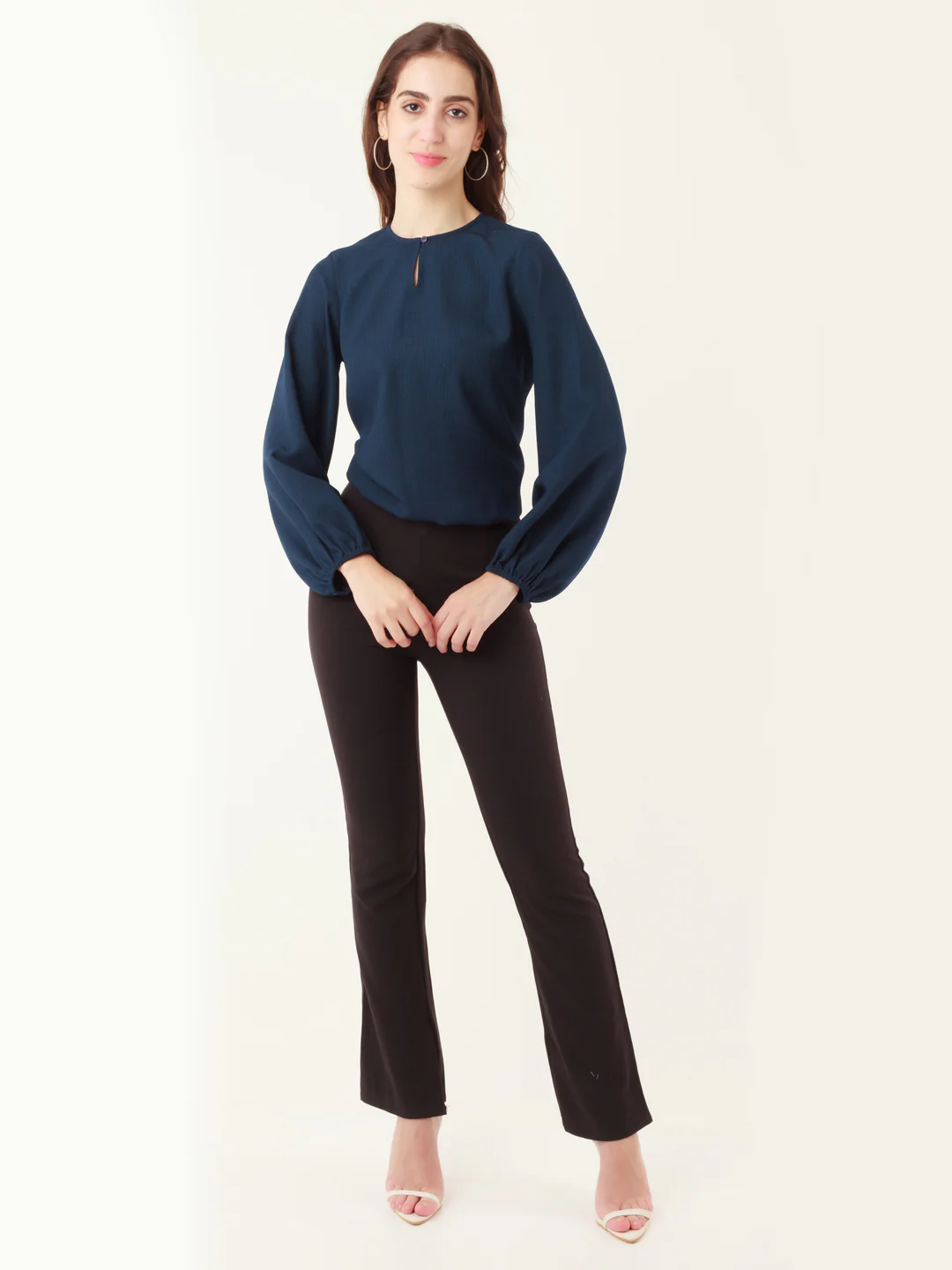 Blue Solid Regular Shirt - Image 5