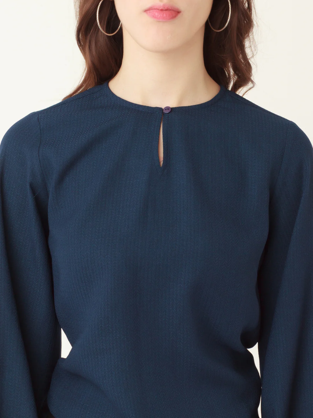 Blue Solid Regular Shirt - Image 6