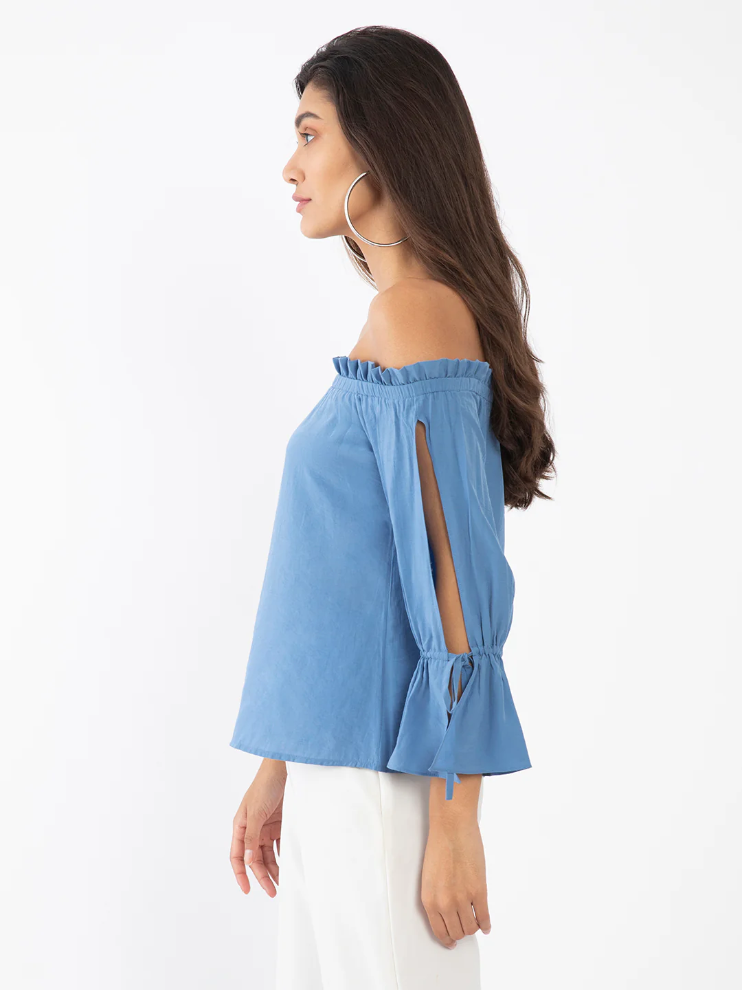 Blue Solid Regular Top - Image 3