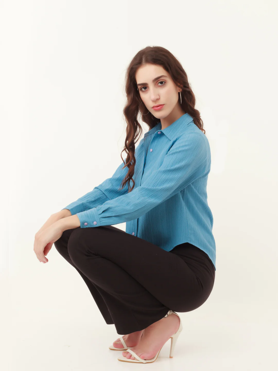 Blue Solid Regular Top - Image 2