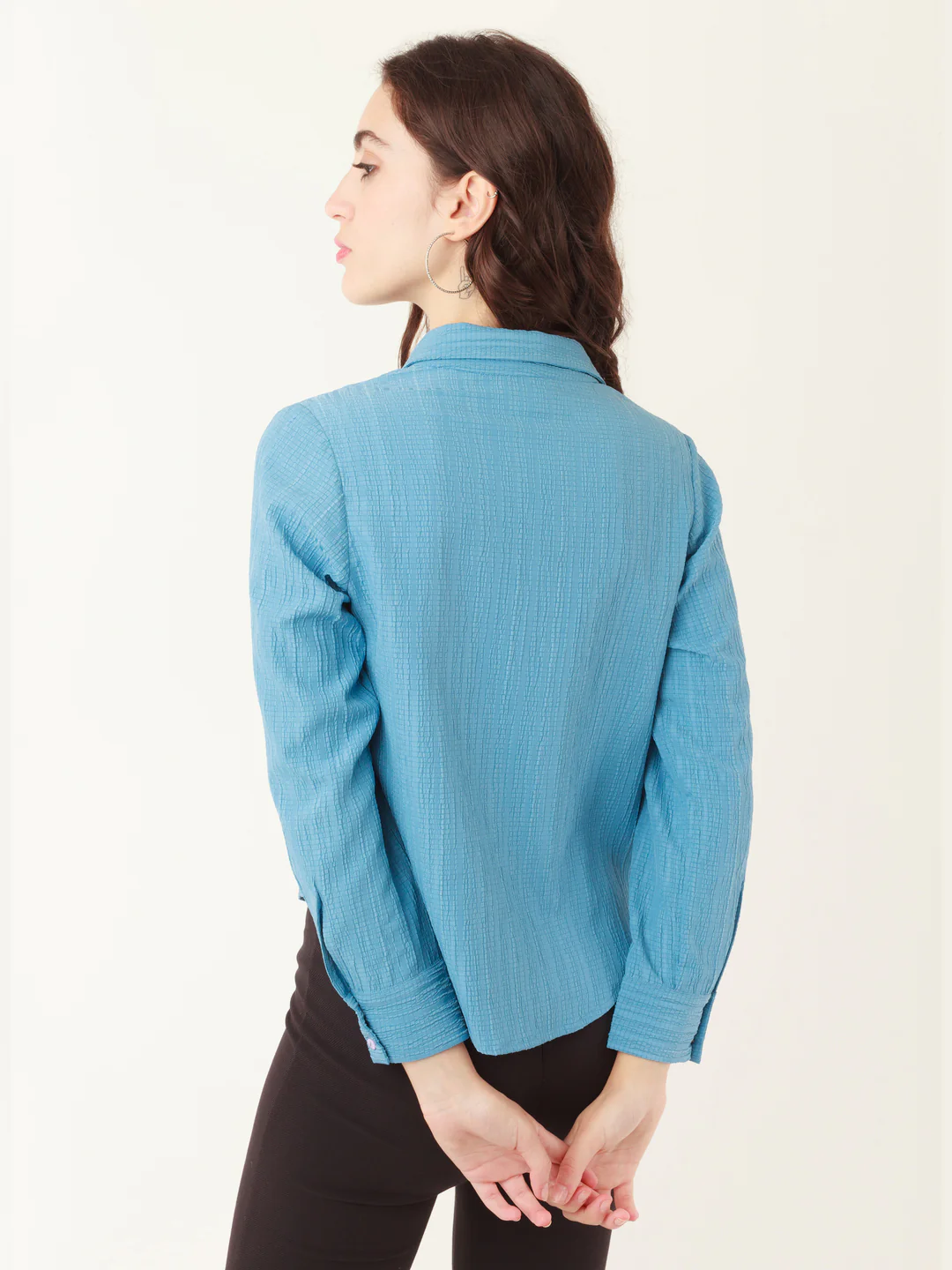 Blue Solid Regular Top - Image 5