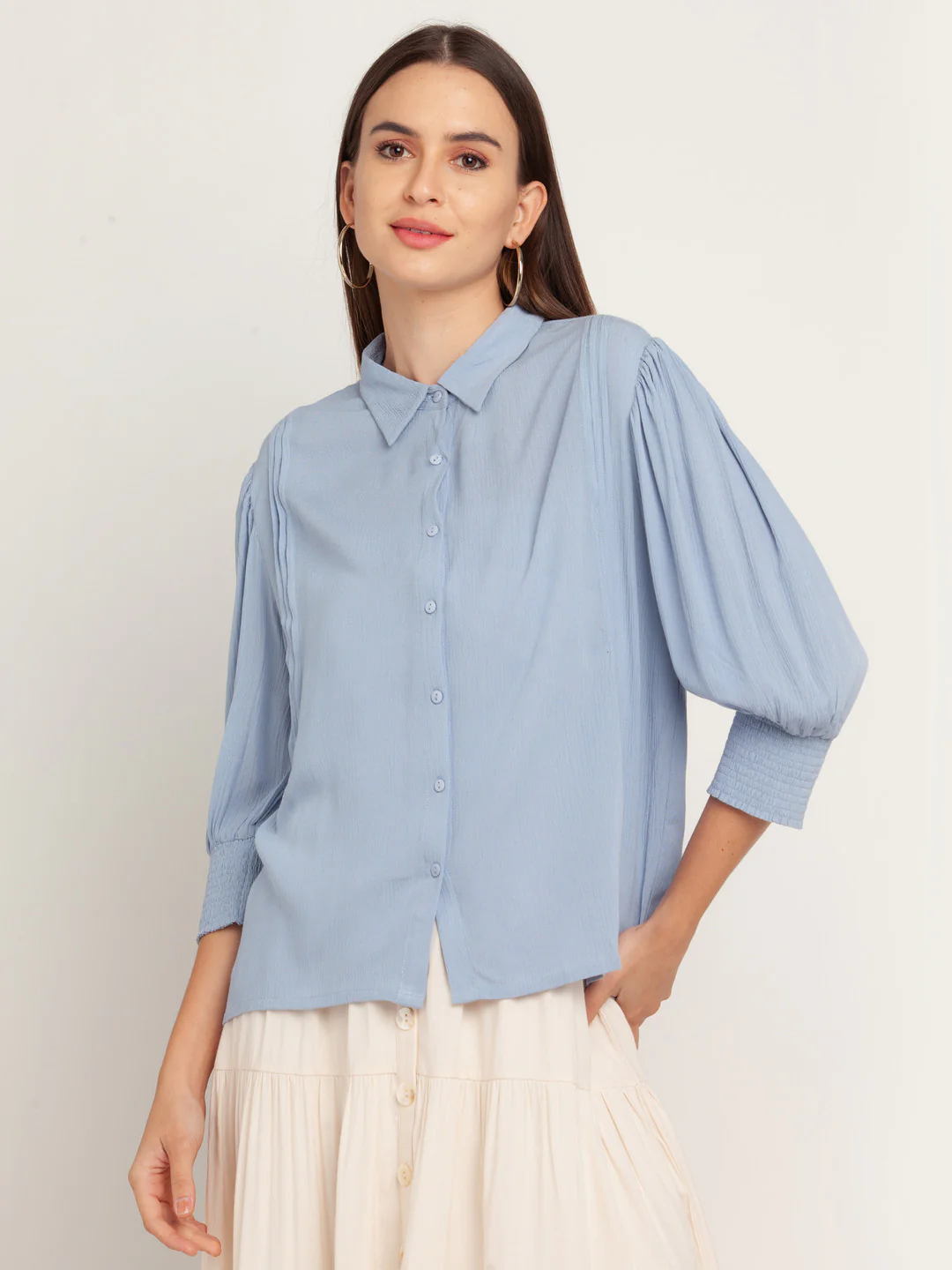 Blue Solid Shirt - Image 2