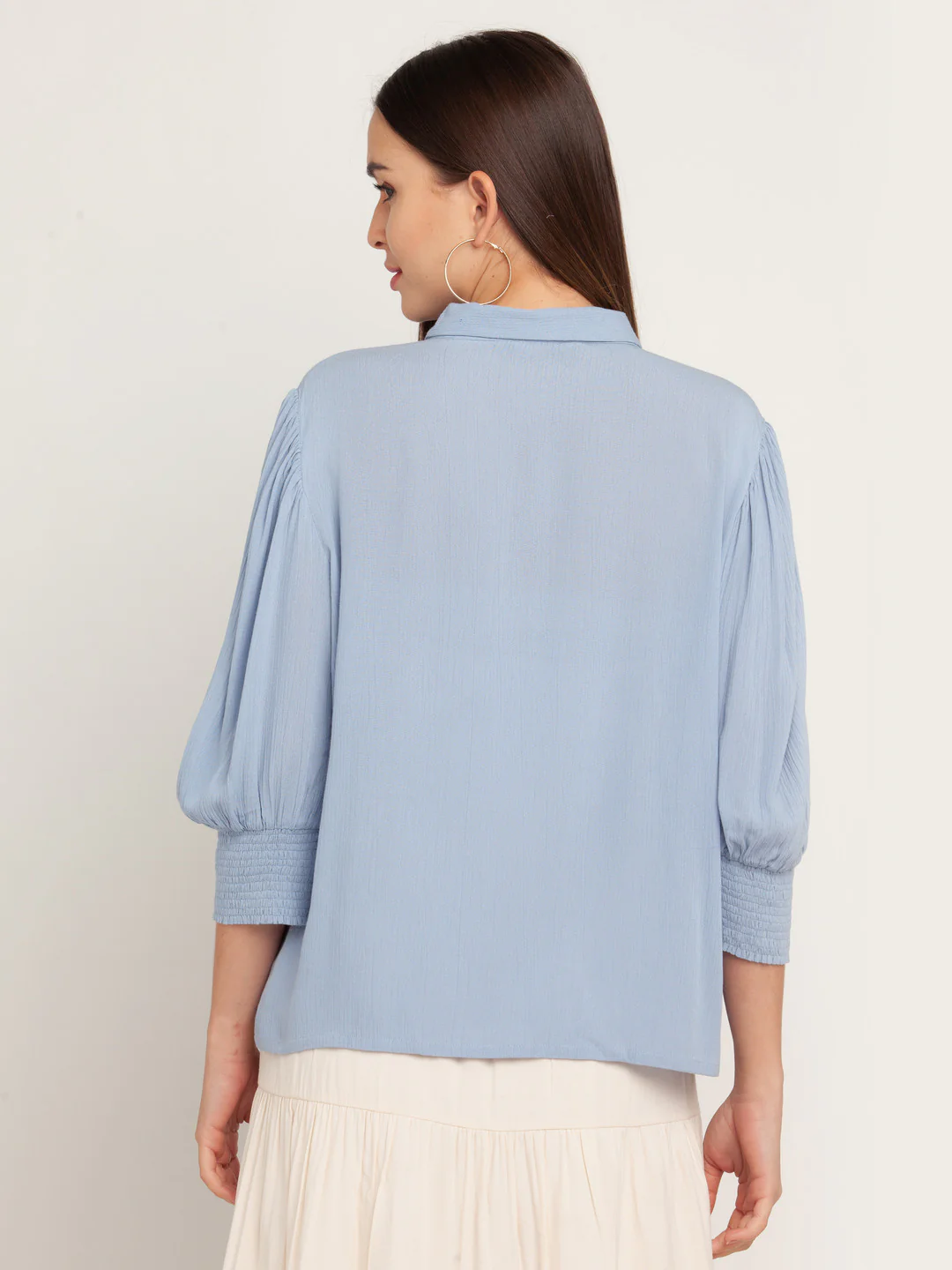 Blue Solid Shirt - Image 4