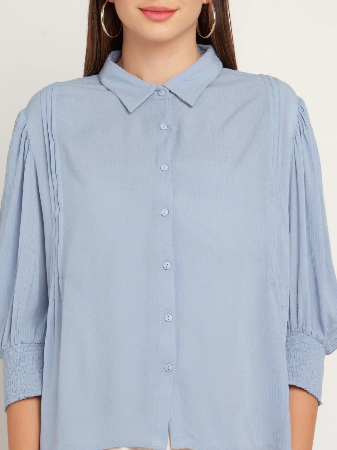 Blue Solid Shirt - Image 6