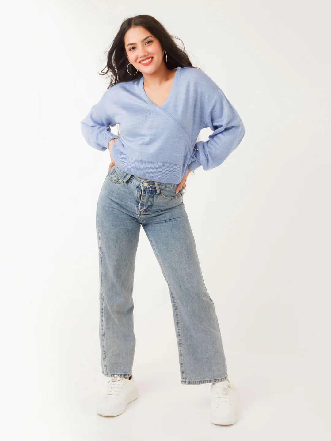 Blue Solid Sweater - Image 7