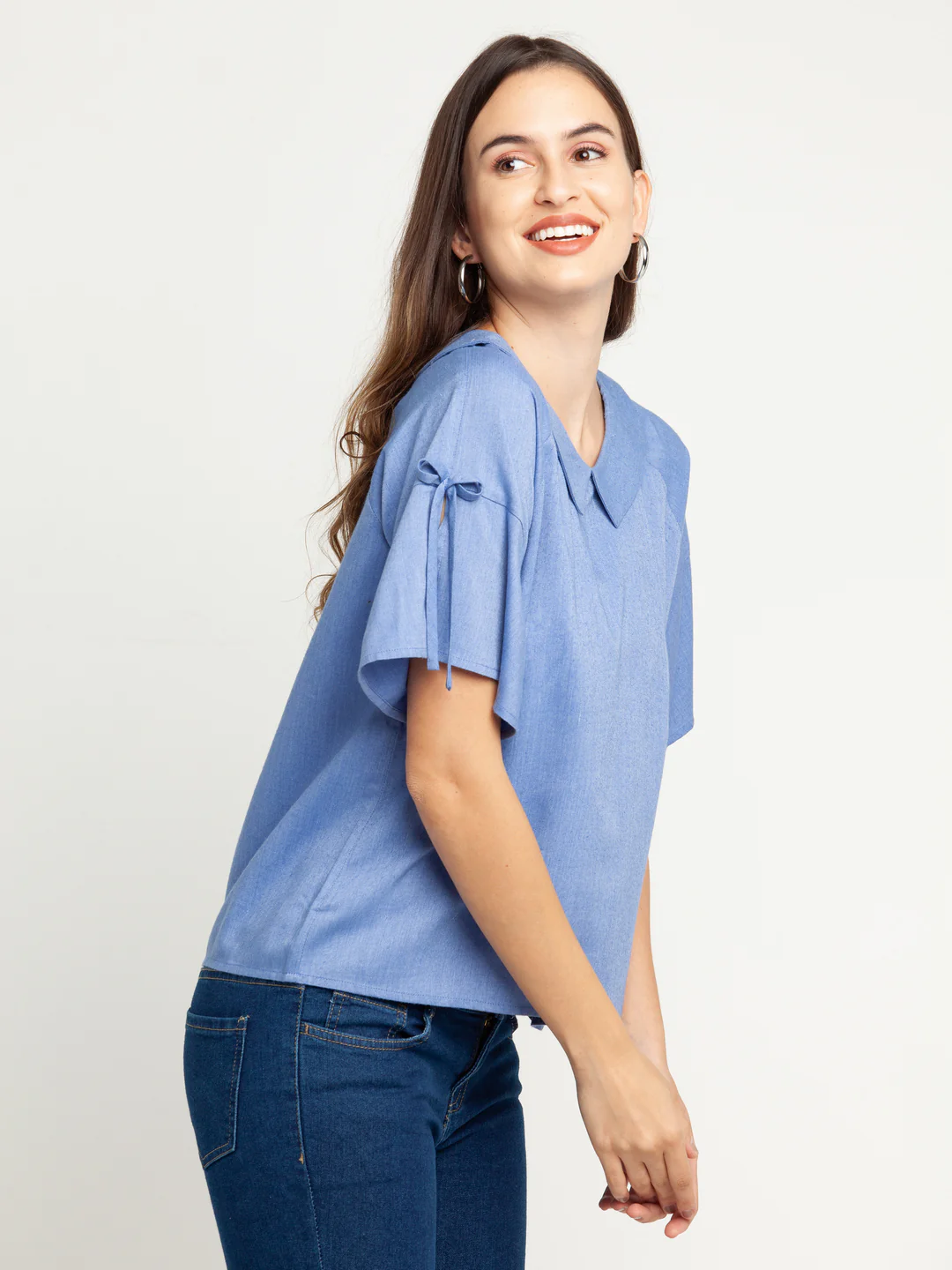 Blue Solid Top - Image 3