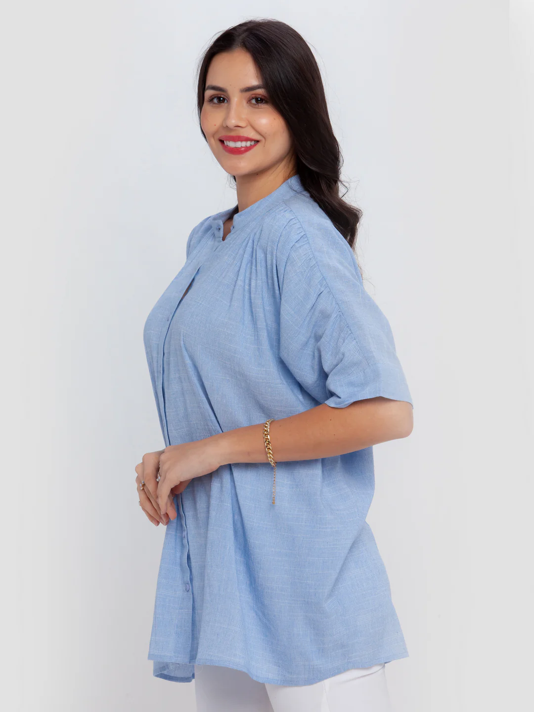 Blue Solid Top - Image 3