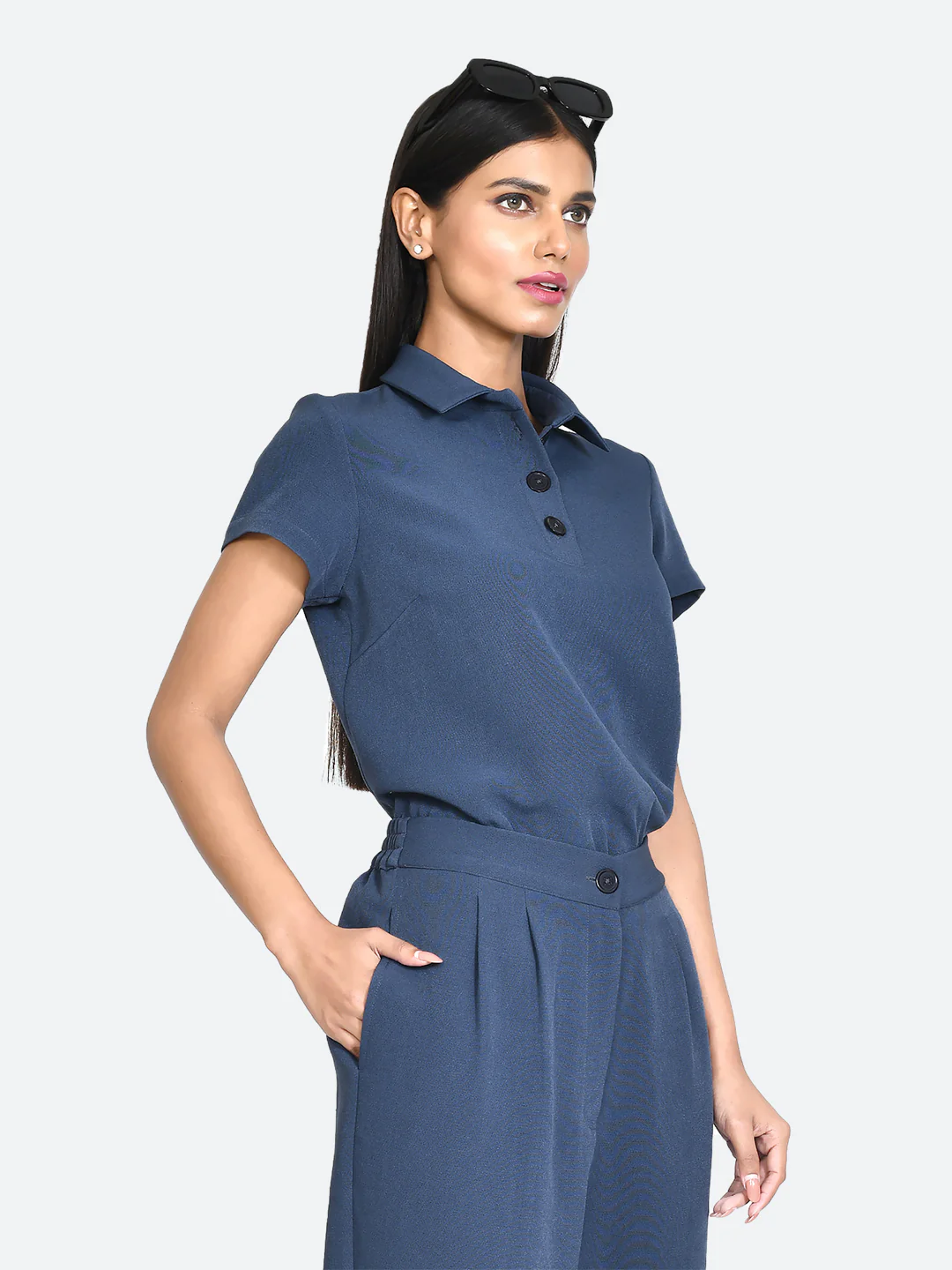 Blue Solid Top - Image 4