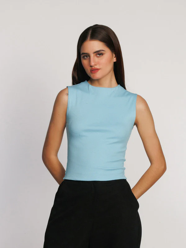 Blue Solid Top - Image 2