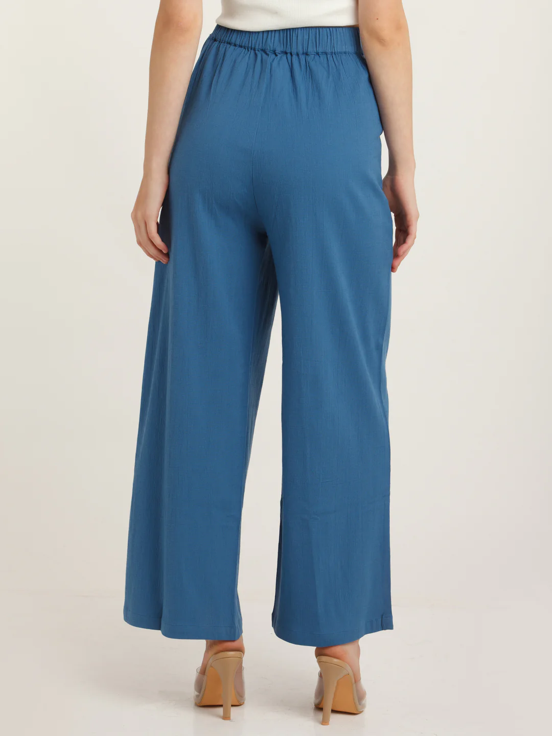 Blue Solid Trouser - Image 4