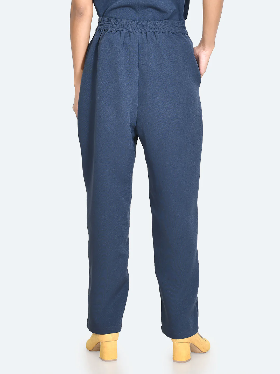 Blue Solid Trousers - Image 5