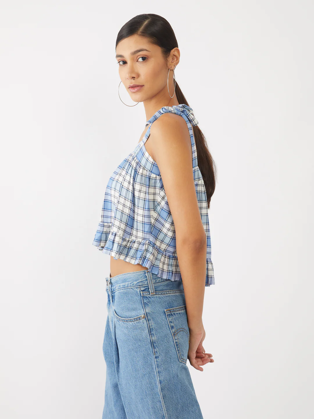 Blue & White Checkered Top - Image 5