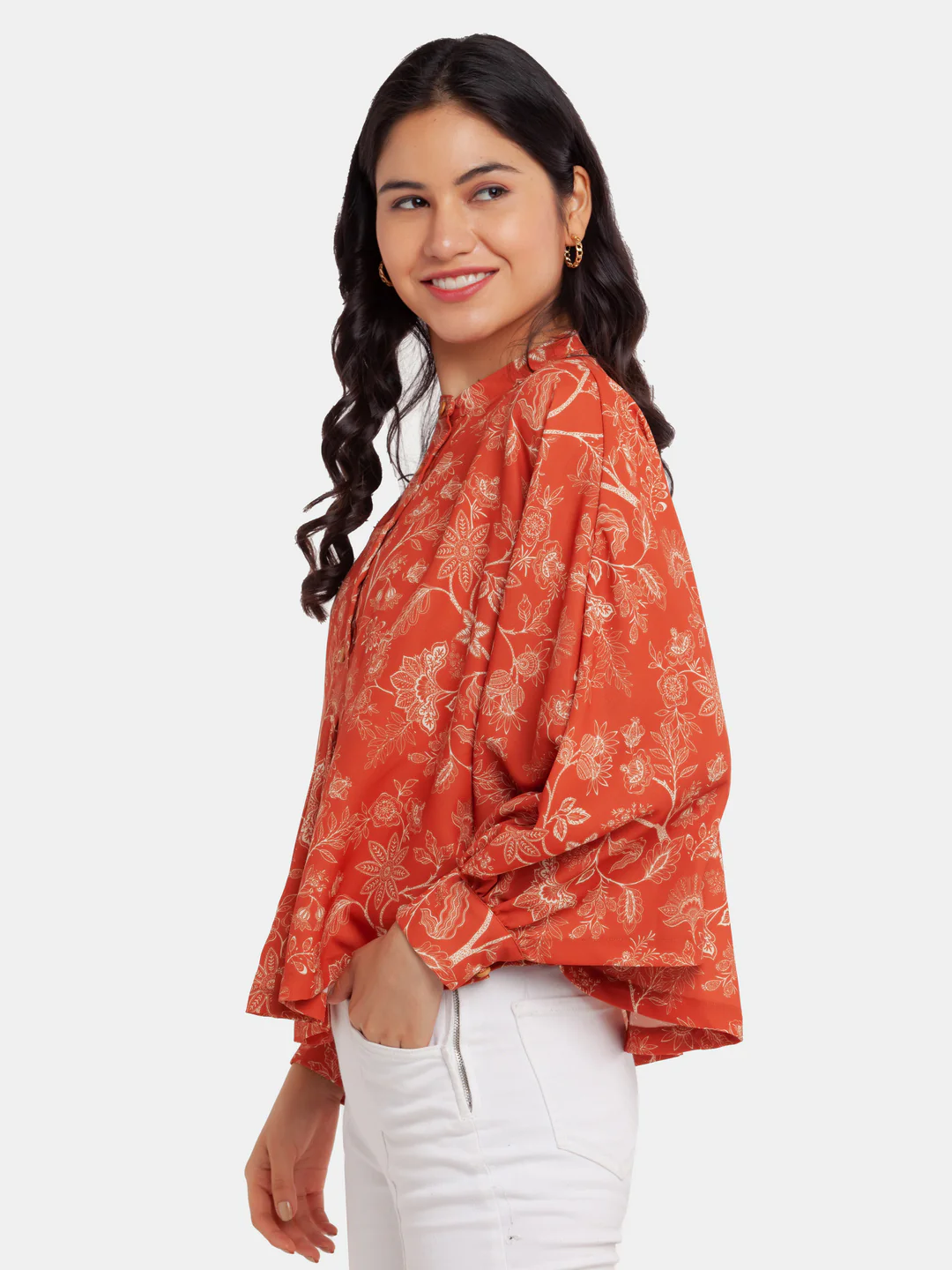 Brown Printed Oversized Top - Image 3