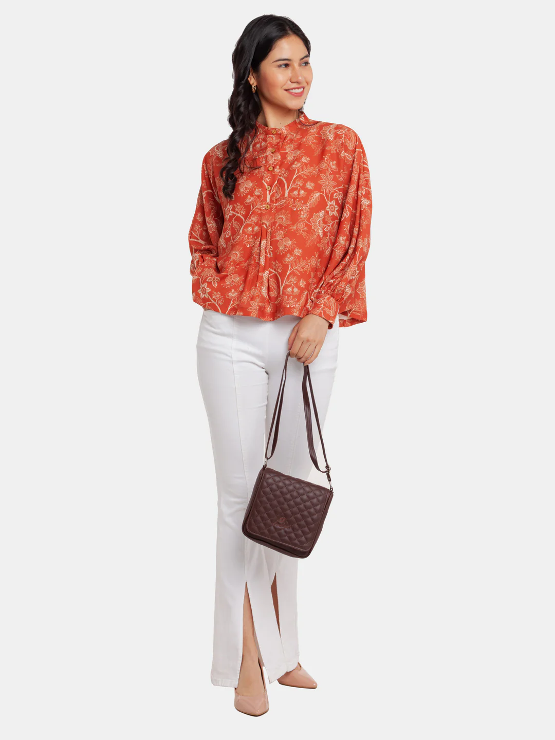 Brown Printed Oversized Top - Image 5