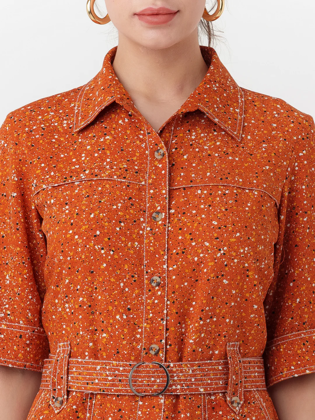 Brown Printed Regular Jumpsuit - Image 6