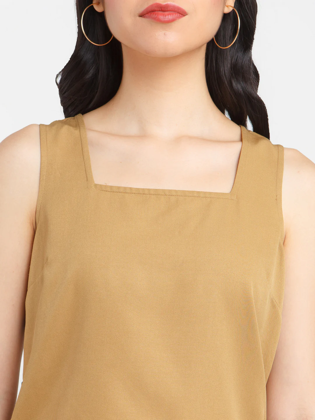 Brown Solid Crop Top - Image 6