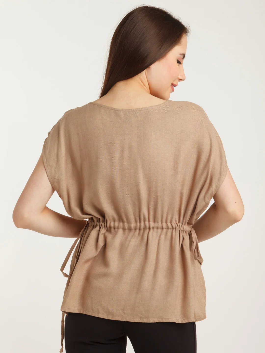 Brown Solid Elasticated Top - Image 4